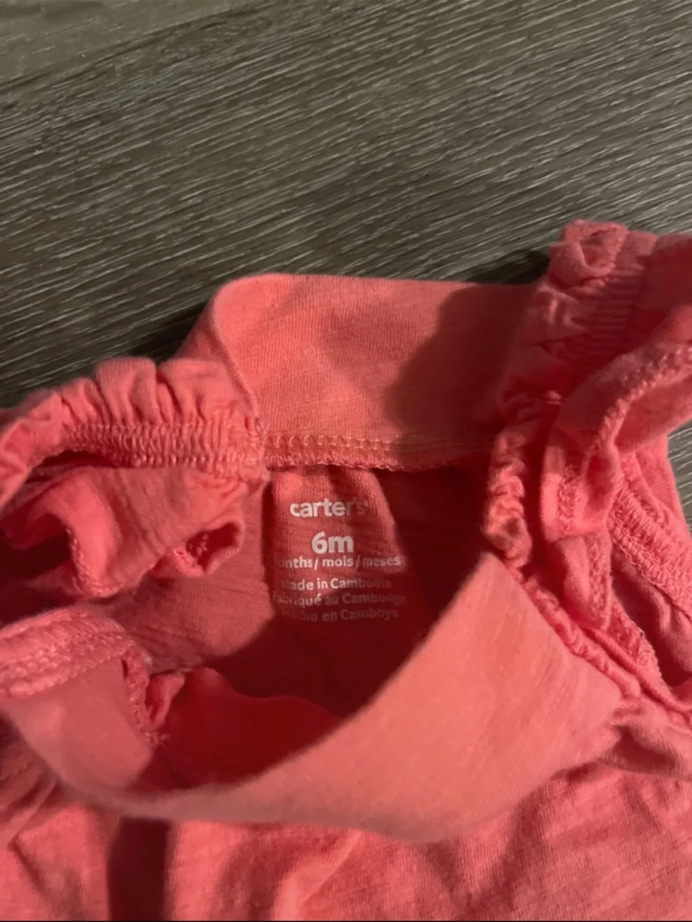 Carter's Coral Ruffle Strap Tank Top
